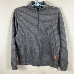 SIIMHWRSS Mens Sweater Sz XL Long Sleeve Solid Pullover 1/4 Zip Gray Excellent